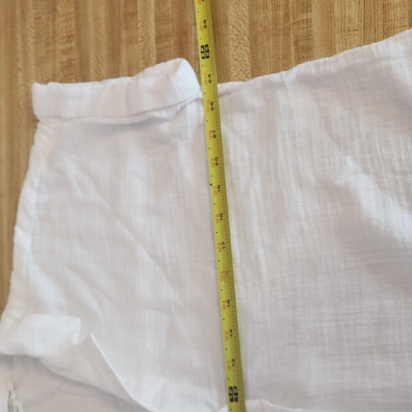 Beachlunchlounge Gauze Melody Collar Top White, size M - Picture 5 of 8